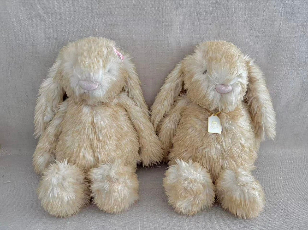 JC Springlowe Luxe Bunny – Off-White | 51cm Tall / 38cm Sitting Height | Includes a Large Blue Dust Bag