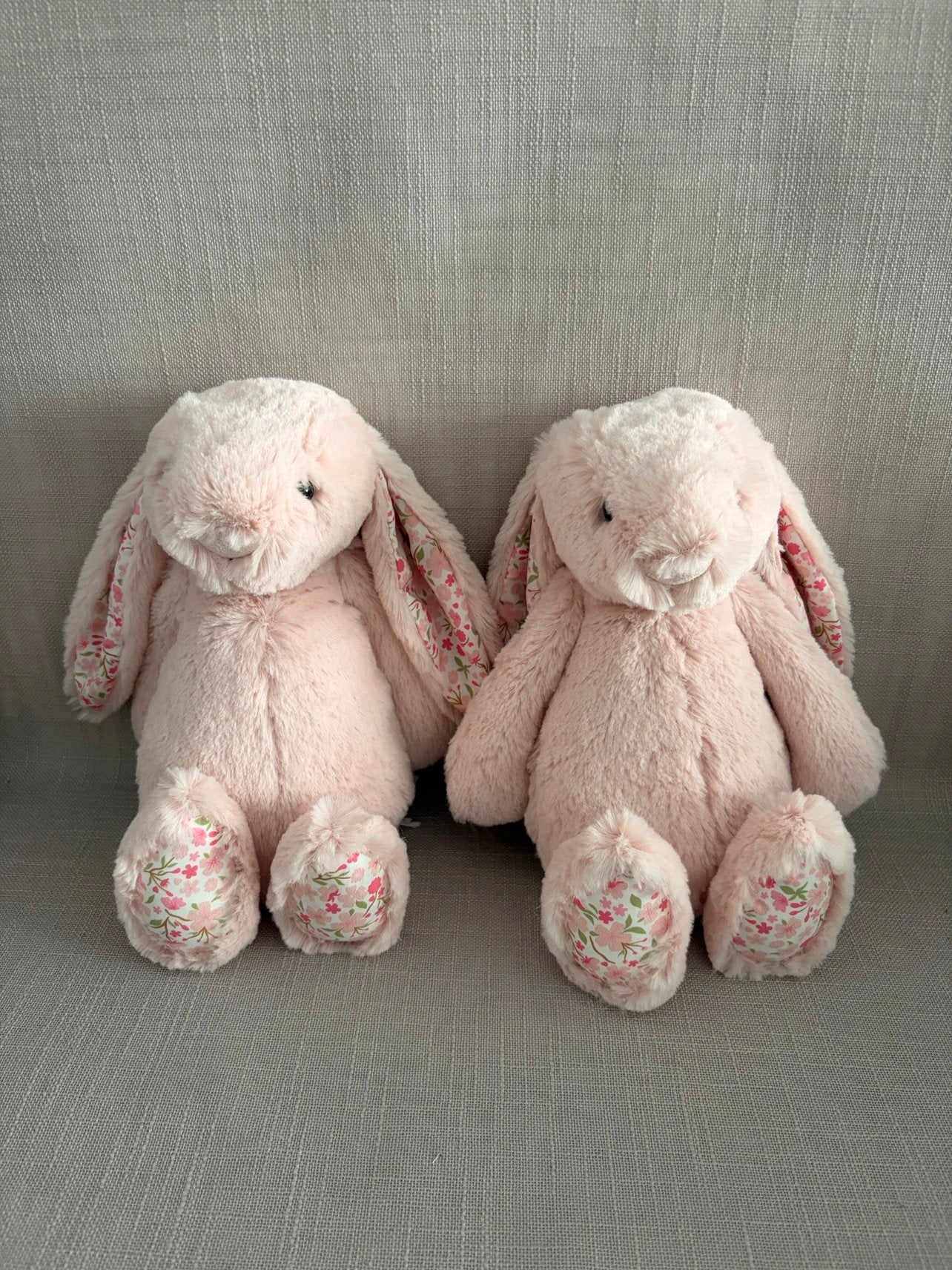 JC Easter Series, Cherry Blossom Pink, White, Floral Bonnie Rabbit, Medium, 31cm