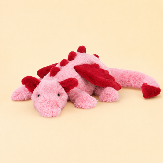 JC V-Day Valentine’s Collection – Blush Heart Dragon Plush | 12cm Tall × 50cm Long