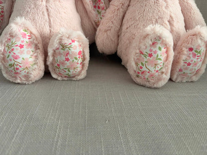 JC Easter Series, Cherry Blossom Pink, White, Floral Bonnie Rabbit, Medium, 31cm