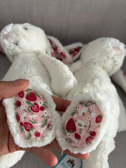 JC Easter Series, Cherry Blossom Pink, White, Floral Bonnie Rabbit, Medium, 31cm