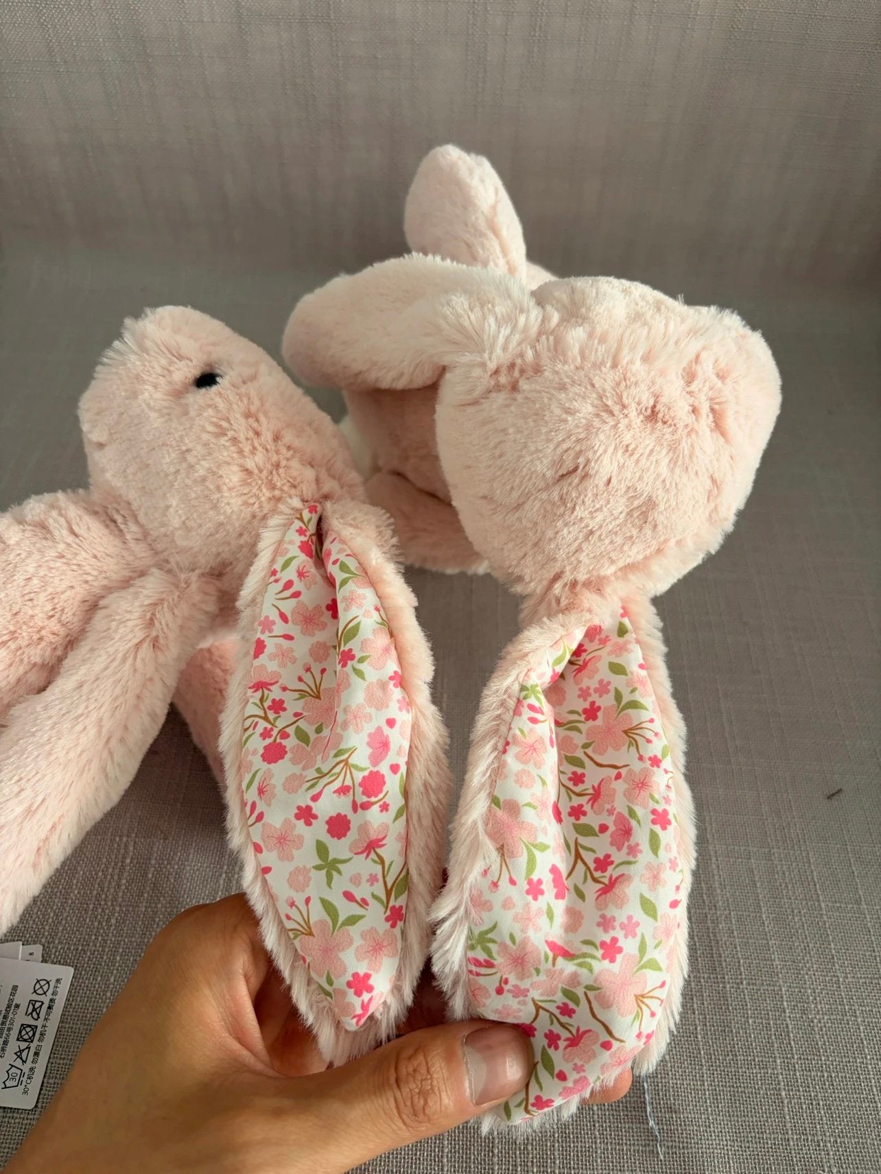 JC Easter Series, Cherry Blossom Pink, White, Floral Bonnie Rabbit, Medium, 31cm