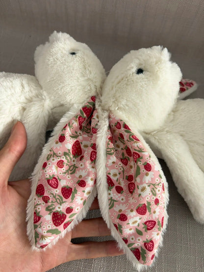 JC Easter Series, Cherry Blossom Pink, White, Floral Bonnie Rabbit, Medium, 31cm